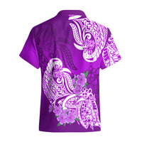 Polynesian Hawaiian Shirt Pacific Flower Mix Floral Tribal Tattoo Purple Vibe - Wonder Print Shop