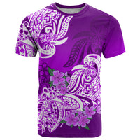 Polynesian T Shirt Pacific Flower Mix Floral Tribal Tattoo Purple Vibe - Wonder Print Shop