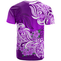 Polynesian T Shirt Pacific Flower Mix Floral Tribal Tattoo Purple Vibe - Wonder Print Shop
