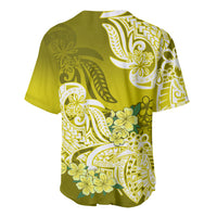 Polynesian Baseball Jersey Pacific Flower Mix Floral Tribal Tattoo Yellow Vibe LT9 - Wonder Print Shop