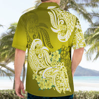 Polynesian Hawaiian Shirt Pacific Flower Mix Floral Tribal Tattoo Yellow Vibe - Wonder Print Shop