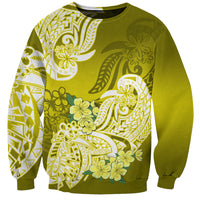 Polynesian Sweatshirt Pacific Flower Mix Floral Tribal Tattoo Yellow Vibe - Wonder Print Shop