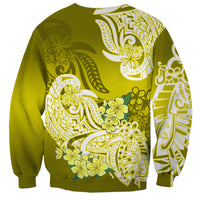 Polynesian Sweatshirt Pacific Flower Mix Floral Tribal Tattoo Yellow Vibe - Wonder Print Shop