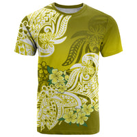 Polynesian T Shirt Pacific Flower Mix Floral Tribal Tattoo Yellow Vibe - Wonder Print Shop