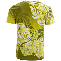 Polynesian T Shirt Pacific Flower Mix Floral Tribal Tattoo Yellow Vibe - Wonder Print Shop