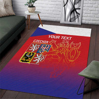 Custom Czech Republic Area Rug Unique Double Tailed Lion LT9 - Wonder Print Shop