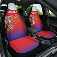 Custom Czech Republic Car Seat Cover Unique Double Tailed Lion LT9 - Wonder Print Shop