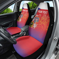 Custom Czech Republic Car Seat Cover Unique Double Tailed Lion LT9 - Wonder Print Shop
