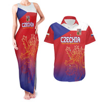 Custom Czech Republic Couples Matching Tank Maxi Dress and Hawaiian Shirt Unique Double Tailed Lion LT9 - Wonder Print Shop