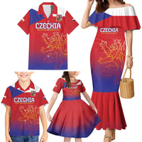 Custom Czech Republic Family Matching Mermaid Dress and Hawaiian Shirt Unique Double Tailed Lion LT9 - Wonder Print Shop