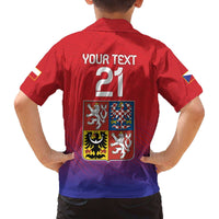 Custom Czech Republic Family Matching Puletasi and Hawaiian Shirt Unique Double Tailed Lion - Wonder Print Shop