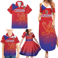 Custom Czech Republic Family Matching Summer Maxi Dress and Hawaiian Shirt Unique Double Tailed Lion - Wonder Print Shop