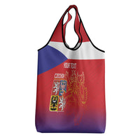 Custom Czech Republic Grocery Bag Unique Double Tailed Lion