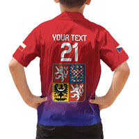 Custom Czech Republic Kid Hawaiian Shirt Unique Double Tailed Lion - Wonder Print Shop