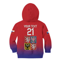 Custom Czech Republic Kid Hoodie Unique Double Tailed Lion - Wonder Print Shop