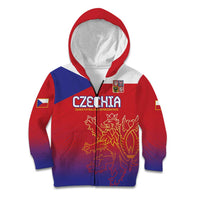 Custom Czech Republic Kid Hoodie Unique Double Tailed Lion - Wonder Print Shop