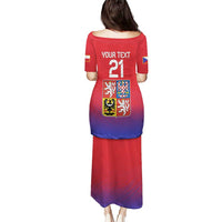 Custom Czech Republic Puletasi Unique Double Tailed Lion - Wonder Print Shop