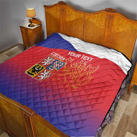 Custom Czech Republic Quilt Unique Double Tailed Lion - Wonder Print Shop