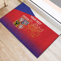 Custom Czech Republic Rubber Doormat Unique Double Tailed Lion - Wonder Print Shop