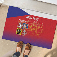 Custom Czech Republic Rubber Doormat Unique Double Tailed Lion - Wonder Print Shop