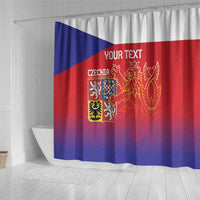 Custom Czech Republic Shower Curtain Unique Double Tailed Lion