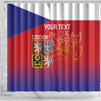 Custom Czech Republic Shower Curtain Unique Double Tailed Lion