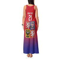 Custom Czech Republic Tank Maxi Dress Unique Double Tailed Lion - Wonder Print Shop