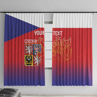 Custom Czech Republic Window Curtain Unique Double Tailed Lion - Wonder Print Shop