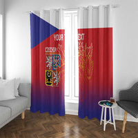 Custom Czech Republic Window Curtain Unique Double Tailed Lion - Wonder Print Shop