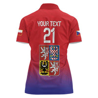 Custom Czech Republic Women Polo Shirt Unique Double Tailed Lion - Wonder Print Shop