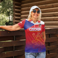 Custom Czech Republic Women Polo Shirt Unique Double Tailed Lion - Wonder Print Shop