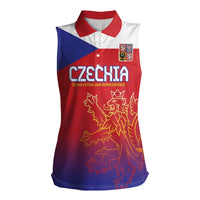 Custom Czech Republic Women Sleeveless Polo Shirt Unique Double Tailed Lion - Wonder Print Shop
