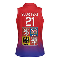 Custom Czech Republic Women Sleeveless Polo Shirt Unique Double Tailed Lion - Wonder Print Shop