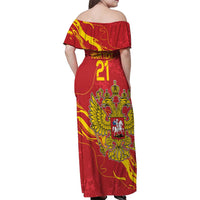Custom Russia with Double-headed Eagle Family Matching Off Shoulder Maxi Dress and Hawaiian Shirt LT9 - Wonder Print Shop
