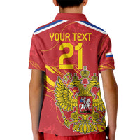 Custom Russia with Double-headed Eagle Kid Polo Shirt - Wonder Print Shop