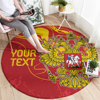 Custom Russia with Double-headed Eagle Round Carpet