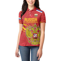 Custom Russia with Double-headed Eagle Women Polo Shirt - Wonder Print Shop