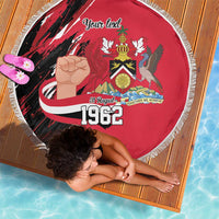 Trinidad and Tobago 1962 Personalized Beach Blanket Happy Independence Day August 31th - Wonder Print Shop