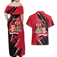 Trinidad and Tobago 1962 Personalized Couples Matching Off Shoulder Maxi Dress and Hawaiian Shirt Happy Independence Day August 31th - Wonder Print Shop