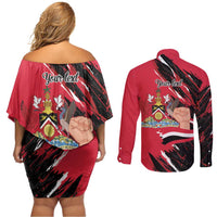 Trinidad and Tobago 1962 Personalized Couples Matching Off Shoulder Short Dress and Long Sleeve Button Shirt Happy Independence Day August 31th - Wonder Print Shop