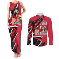 Trinidad and Tobago 1962 Personalized Couples Matching Tank Maxi Dress and Long Sleeve Button Shirt Happy Independence Day August 31th - Wonder Print Shop