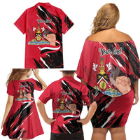 Trinidad and Tobago 1962 Personalized Family Matching Off Shoulder Short Dress and Hawaiian Shirt Happy Independence Day August 31th - Wonder Print Shop