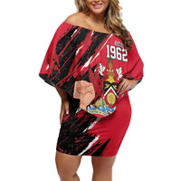 Trinidad and Tobago 1962 Personalized Family Matching Off Shoulder Short Dress and Hawaiian Shirt Happy Independence Day August 31th - Wonder Print Shop