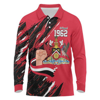 Trinidad and Tobago 1962 Personalized Long Sleeve Polo Shirt Happy Independence Day August 31th - Wonder Print Shop