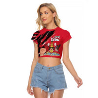 Trinidad and Tobago 1962 Personalized Raglan Cropped T Shirt Happy Independence Day August 31th - Wonder Print Shop