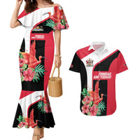 Trinidad and Tobago Personalized Couples Matching Mermaid Dress and Hawaiian Shirt Scarlet Ibis Tropical - Wonder Print Shop