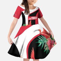 Trinidad and Tobago Personalized Family Matching Off Shoulder Maxi Dress and Hawaiian Shirt Scarlet Ibis Tropical - Wonder Print Shop