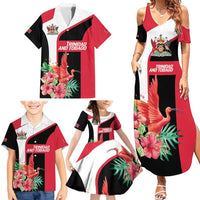 Trinidad and Tobago Personalized Family Matching Summer Maxi Dress and Hawaiian Shirt Scarlet Ibis Tropical - Wonder Print Shop