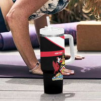 Trinidad and Tobago Personalized Tumbler With Handle Scarlet Ibis Tropical - Wonder Print Shop