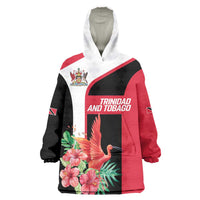 Trinidad and Tobago Personalized Wearable Blanket Hoodie Scarlet Ibis Tropical - Wonder Print Shop